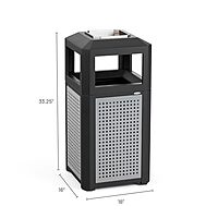 Safco Evos Steel Trash Can, Indoor and Outdoor Use