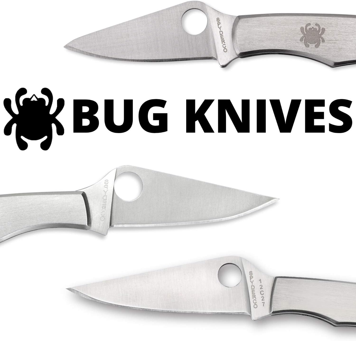 Spyderco Bug Non-Locking Knife with 1.27" 3CR Steel Blade and Durable Stainless Steel Handle - PlainEdge - C133P