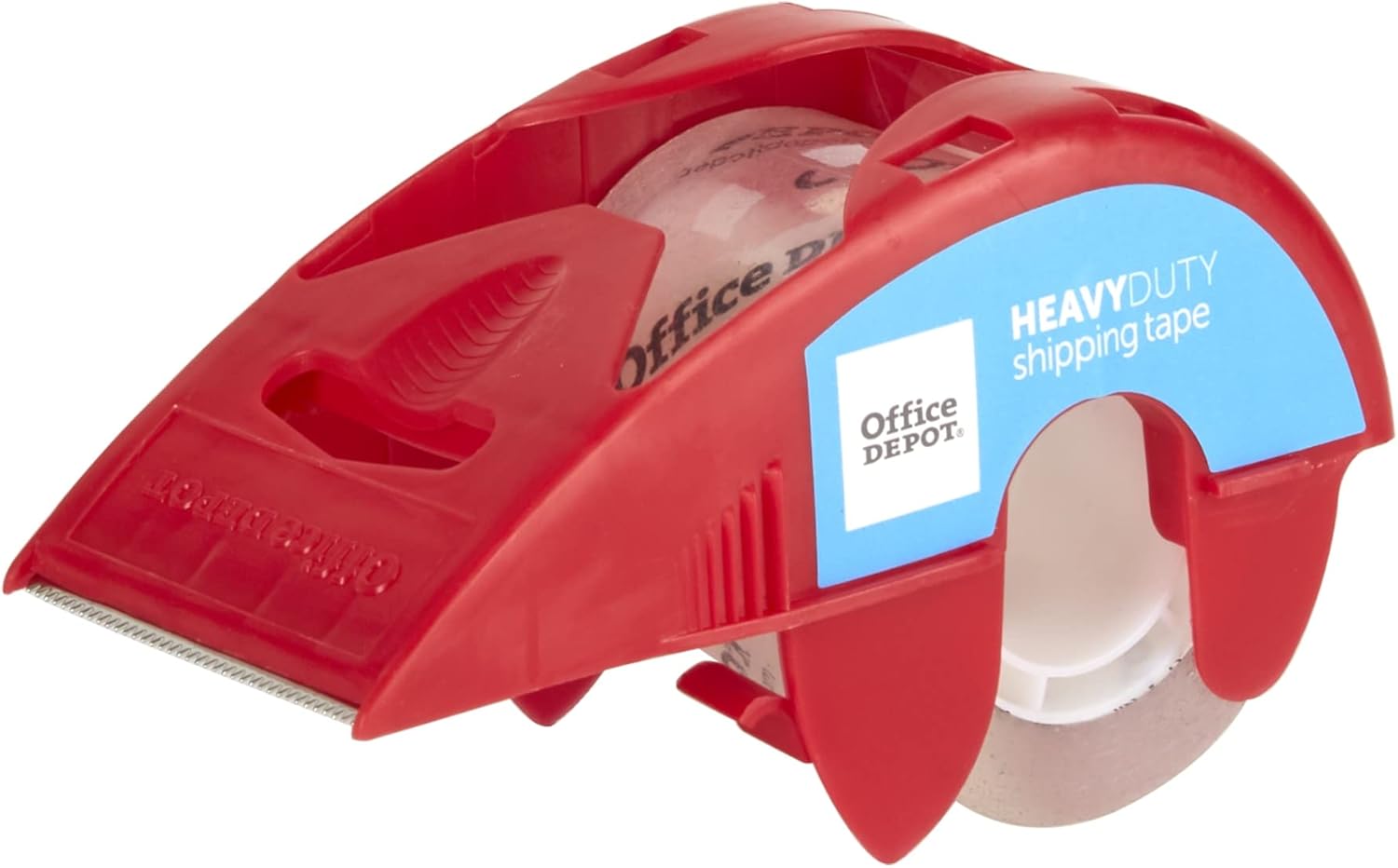 Office Depot® Brand Heavy Duty Shipping Packing Tape With Dispenser, 2" x 22.2 Yd, Crystal Clear, Pack Of 6 Rolls