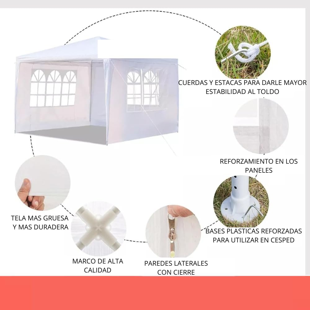 Toldo Reforzado 3x3 Metros Carpa
