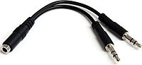 StarTech.com 3.5mm Headset Splitter Adapter (Combo to Separate Mic & Headphone)