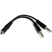 StarTech.com 3.5mm Headset Splitter Adapter (Combo to Separate Mic & Headphone)