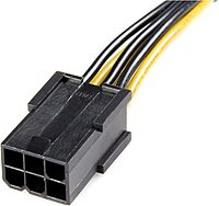 StarTech.com PCI Express 6 pin to 8 pin Power Adapter Cable - Power cable - 6 pin PCIe power (F) to 8 pin PCIe power (M) - 6.1 in - yellow - PCIEX68ADAP,Black, Yellow