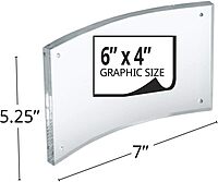 Azar Displays Curved Magnetic Acrylic Sign Holders, 4in x 6in, Clear - Pack of 2
