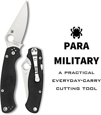 Spyderco Para Military 2 Folding Knife with G-10 Handle