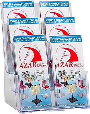 AZAR DISPLAYS Clear Slanted Countertop Display Holders