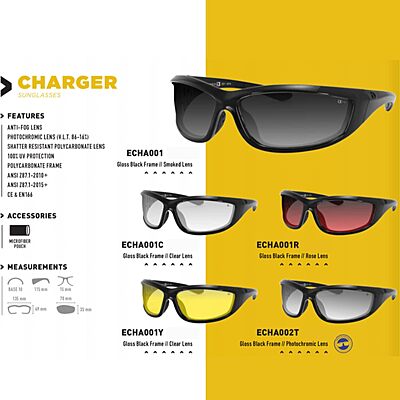 BOBSTER Charger Square Sunglasses, ANSI Z87