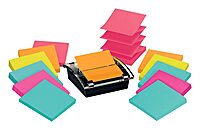 Post-it Sheet Super Sticky Note and Dispenser Value Pack, 3 in x 3 in, 12 Pads, Assorted Colors (DS330-SSVA) 2.3" x 6.3"