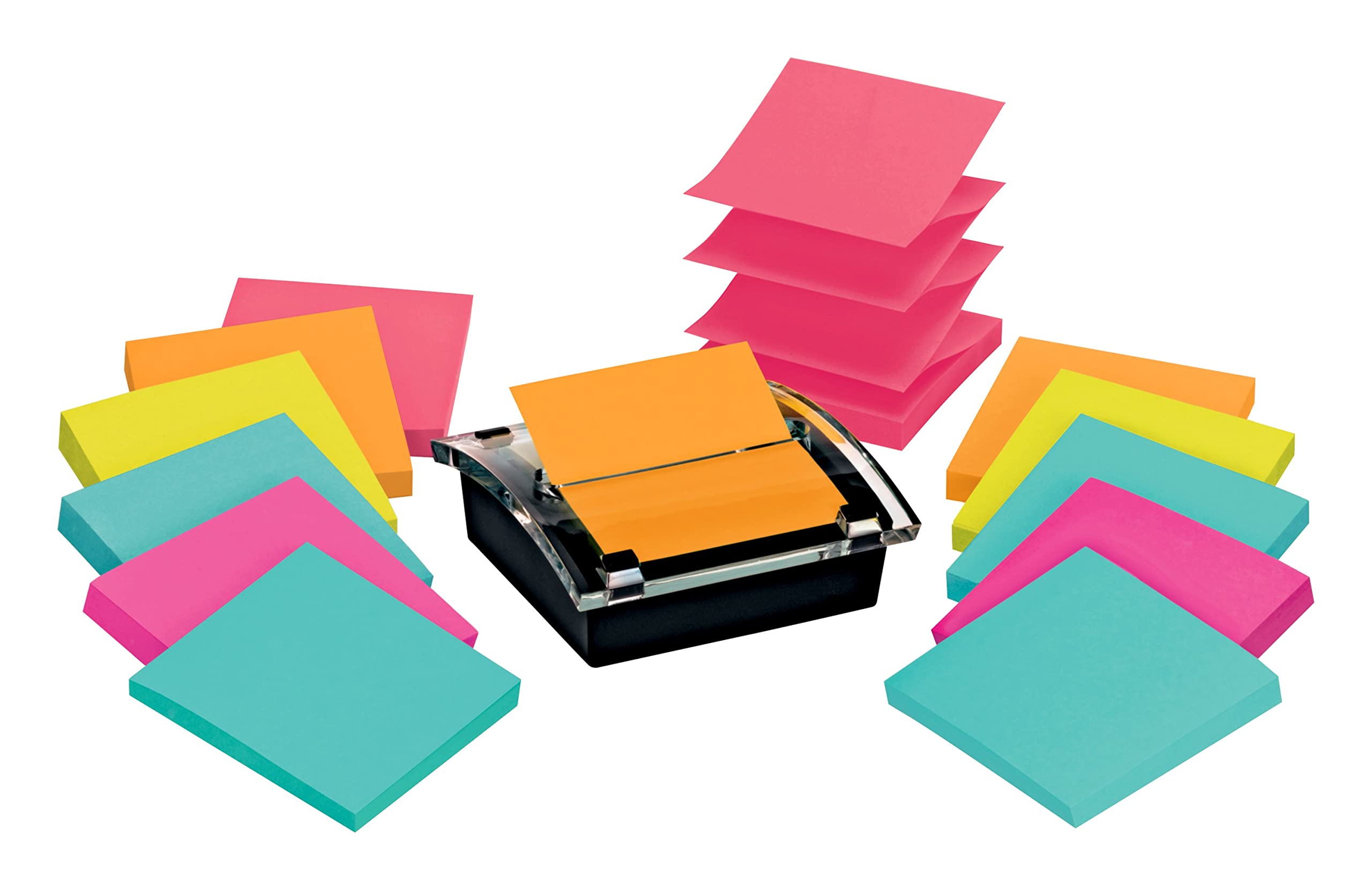 Post-it Sheet Super Sticky Note and Dispenser Value Pack, 3 in x 3 in, 12 Pads, Assorted Colors (DS330-SSVA) 2.3" x 6.3"