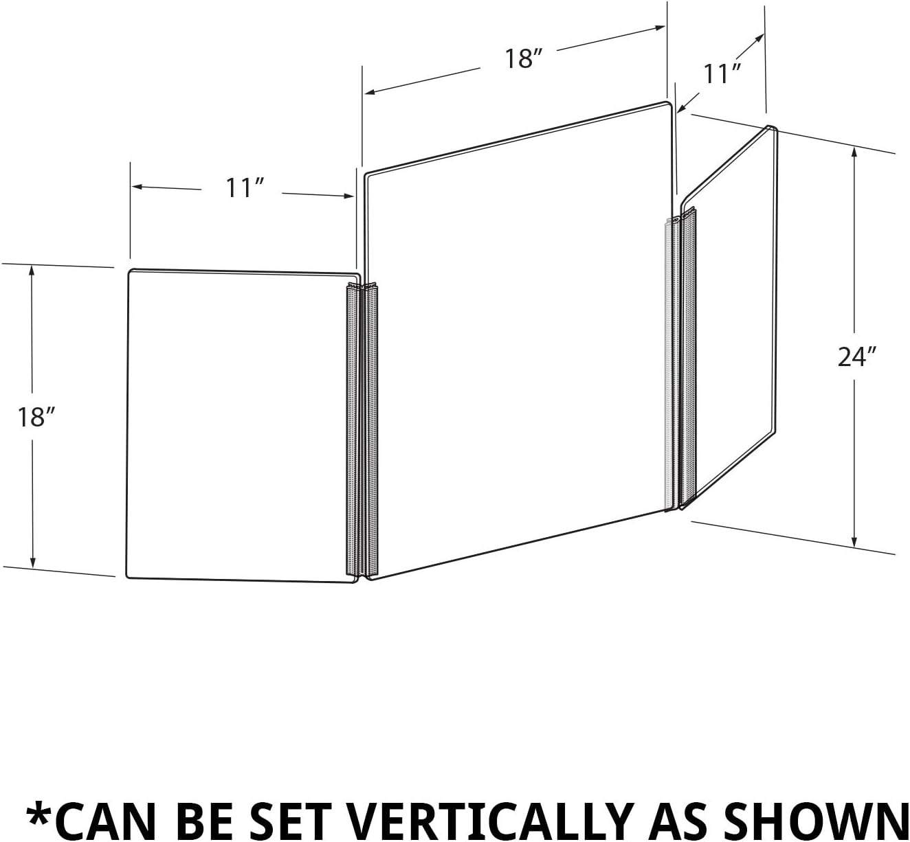 Azar Displays Tri-Fold Protective Sneeze Guard for Counter and Desk - Portable Plexiglass Barrier