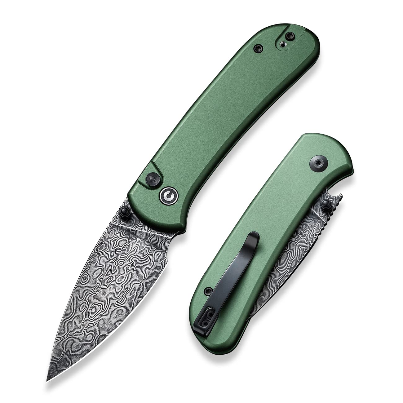 CIVIVI Qubit Pocket Folding Knife, Button Lock & Thumb Stud, 2.98" Blade, Aluminum Handle