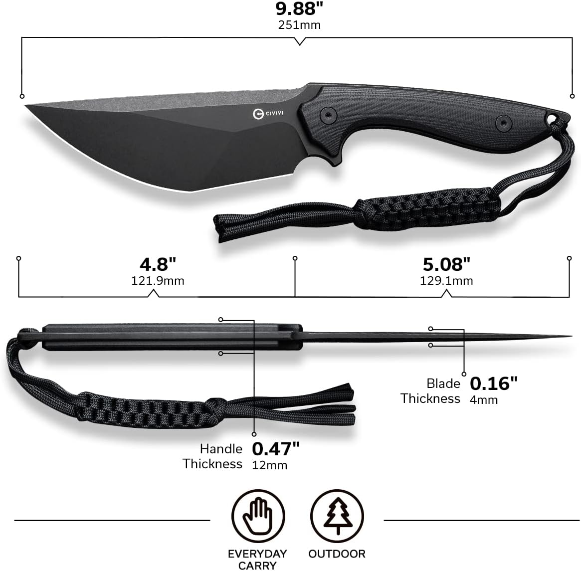 CIVIVI Concept 22 Fixed Blade Knife C21047