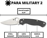 Spyderco Para Military 2 Folding Knife with G-10 Handle