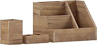 Flash Furniture Comerford 3-Piece Metal and Wood Organizer Set