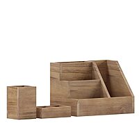 Flash Furniture Comerford 3-Piece Metal and Wood Organizer Set