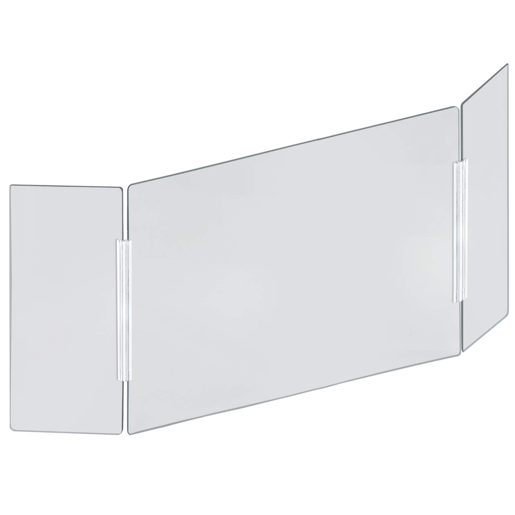 Azar Displays Tri-Fold Protective Sneeze Guard for Counter and Desk - Portable Plexiglass Barrier