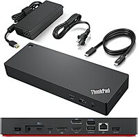 Lenovo ThinkPad Universal Thunderbolt 4 Dock, 4 Displays, Dynamic Power Charging up to 100W, Black