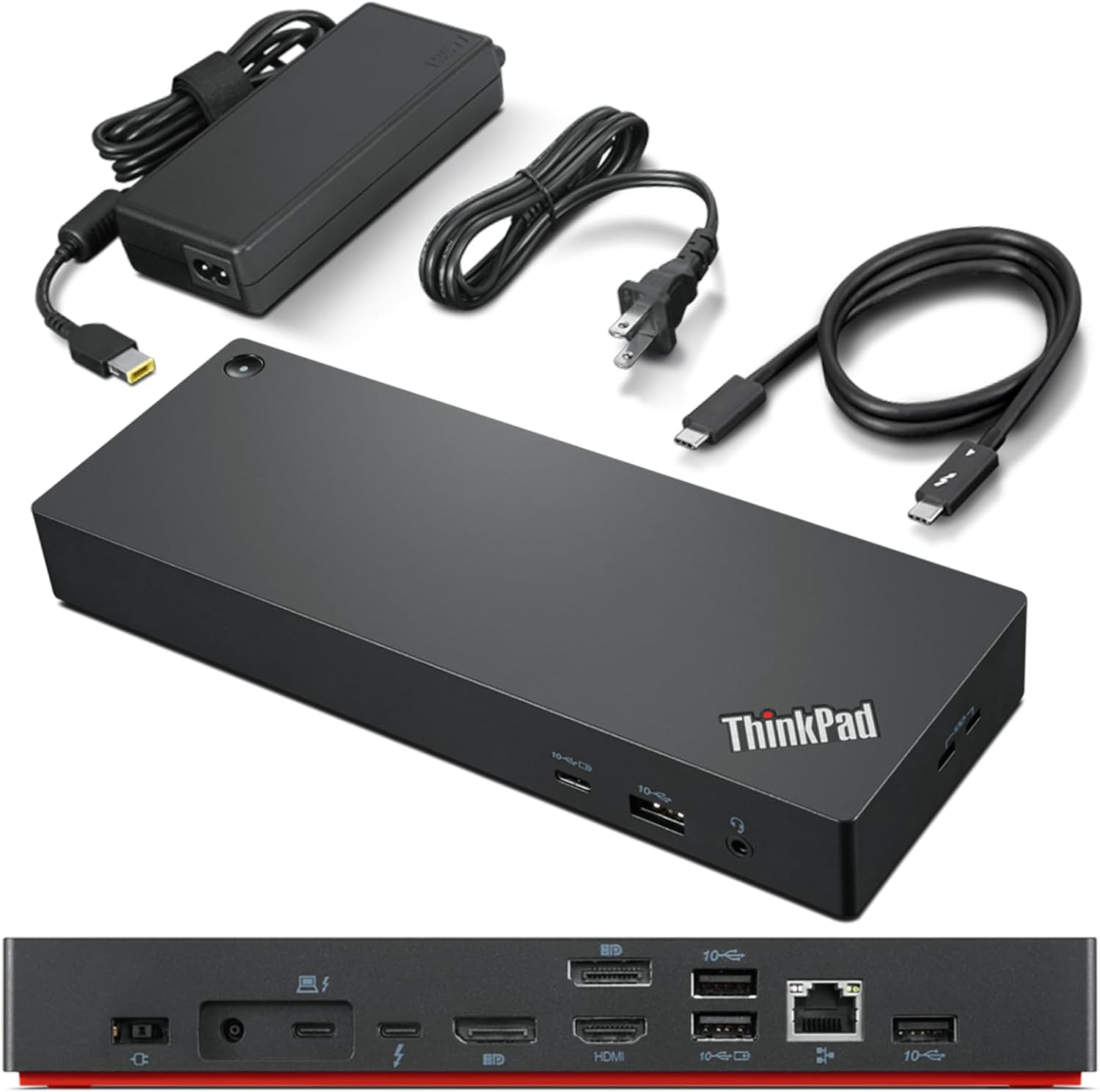 Lenovo ThinkPad Universal Thunderbolt 4 Dock, 4 Displays, Dynamic Power Charging up to 100W, Black
