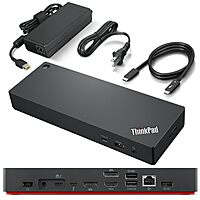 Lenovo ThinkPad Universal Thunderbolt 4 Dock, 4 Displays, Dynamic Power Charging up to 100W, Black