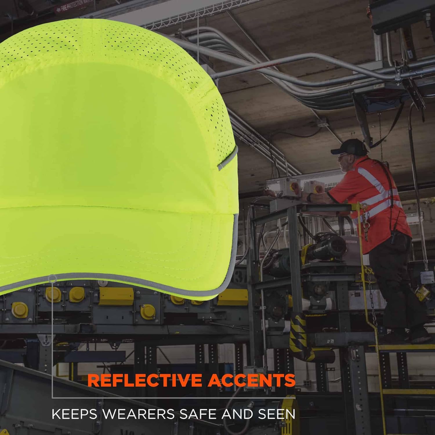 Ergodyne Skullerz 8955 Lightweight Bump Cap Hat, Baseball Style, Long Brim