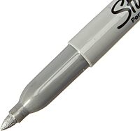SHARPIE Br&s Permanent Marker, Fine Point, Nontoxic, Metallic Silver (39013) (Pack of 2) Silver 1 Count (Pack of 2)