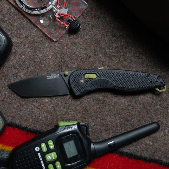 SOG Aegis AT Tanto Assisted Folding Knife, Ambidextrous AT-XR Lock, Heat-Treated D2 Blade, Ergonomic Handle