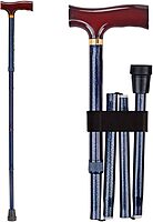 DMI Sports Walking Cane or Stick, Foldable Cane for Men, Women, Seniors and Handicapped Adjusts from 33-37" in 1 inch increments with Ergonomic Wood Handle,Supports up to 250 Pounds Blue Ice