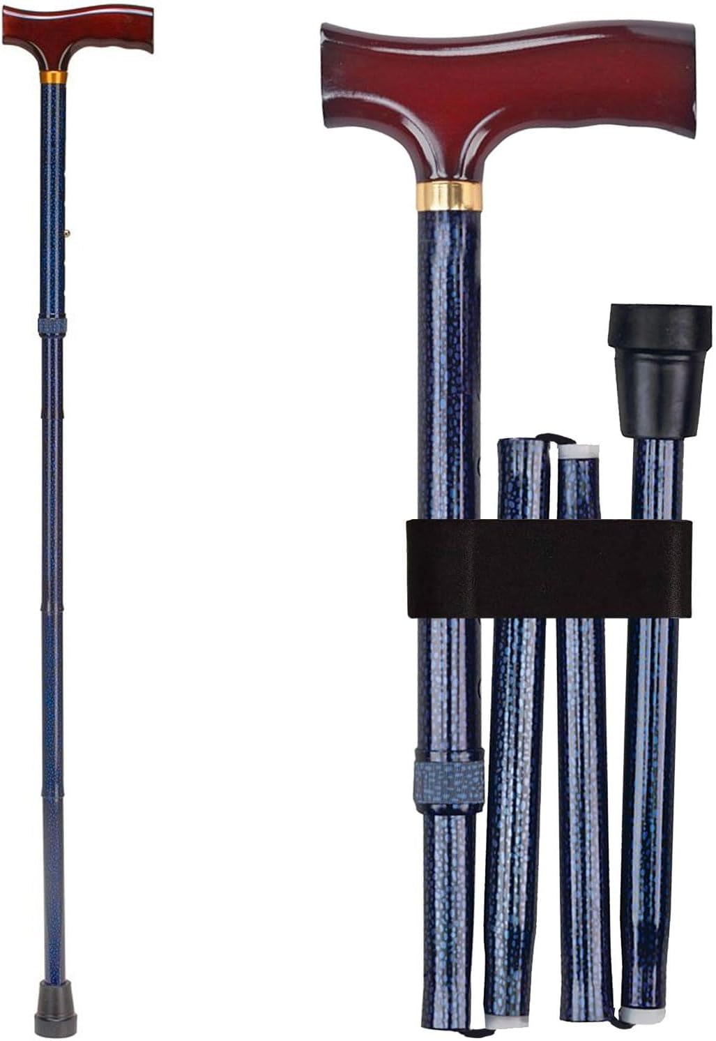 DMI Sports Walking Cane or Stick, Foldable Cane for Men, Women, Seniors and Handicapped Adjusts from 33-37" in 1 inch