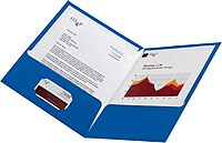 Office Depot® Brand Laminated Paper 2-Pocket Folders, Light Blue, Pack of 10