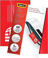 Fellowes Glossy Pouches - Business Card, 5 mil, 100 pack (52031), Clear
