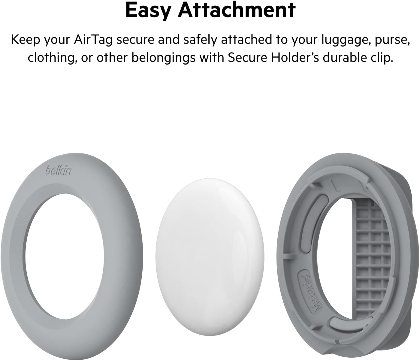 Belkin Apple AirTag Secure Holder with Clip
