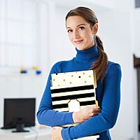 BARKER CREEK Designer File Folders Set of 12, Gold, Multi-Design Set with Gold on Outside, Cream on Inside, Letter-Size 1/3 Cut Tabs, Pack of 12 (1337) 12pt Cardstock