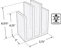 Azar Displays 255035 Clear Acrylic Bookend and Desk File Sorter, File Folder Holder for Office, ½” Thick Acrylic, 2-Pack