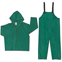 Rain Suit with Pants: Size 3X-Large, Non-Hazardous Protection, Green, Nylon & PVC