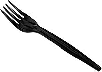 Mind Reader 100-Pack Black Plastic Fork Refill for CUTDISPBK-BLK Dispenser, 6.25" L and 100-Pack Black Plastic Spoon Refill
