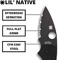 SPYDERCO Lil' Native Folding Knife - CPM S30V, Compression Lock