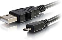 C2G Legrand USB A to B Cable, Male to Male USB Cable, Micro USB Cable, 1 Meters (3.28 Foot) Data Transfer Cable, Black USB Cord, 1 Count, C2G 27364