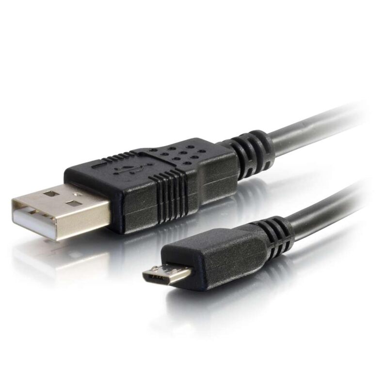 C2G Legrand USB A to B Cable, Male to Male USB Cable, Micro USB Cable, 1 Meters (3.28 Foot) Data Transfer Cable, Black USB Cord, 1 Count, C2G 27364