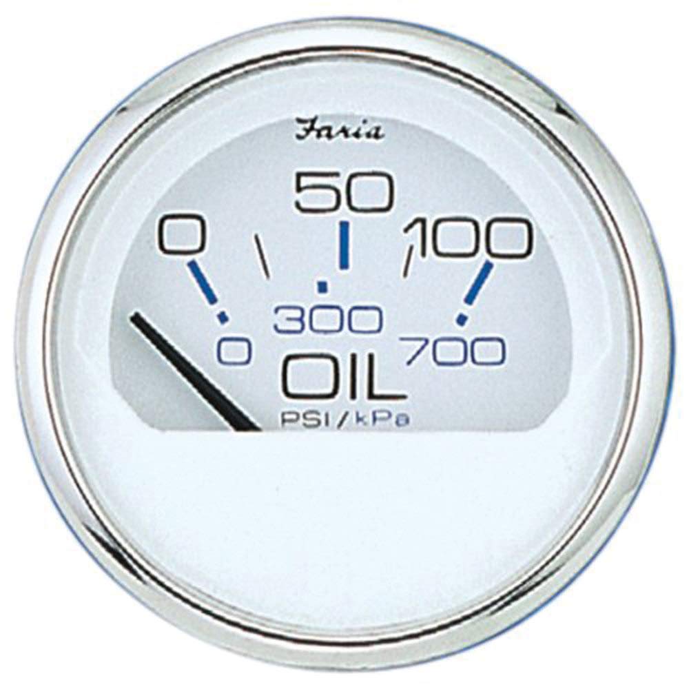 Faria Beede INSTRUMENTS Faria Beede Faria 13802 Chesapeake Stainless Steel Oil Pressure Gauge (80 PSI) - 2", White