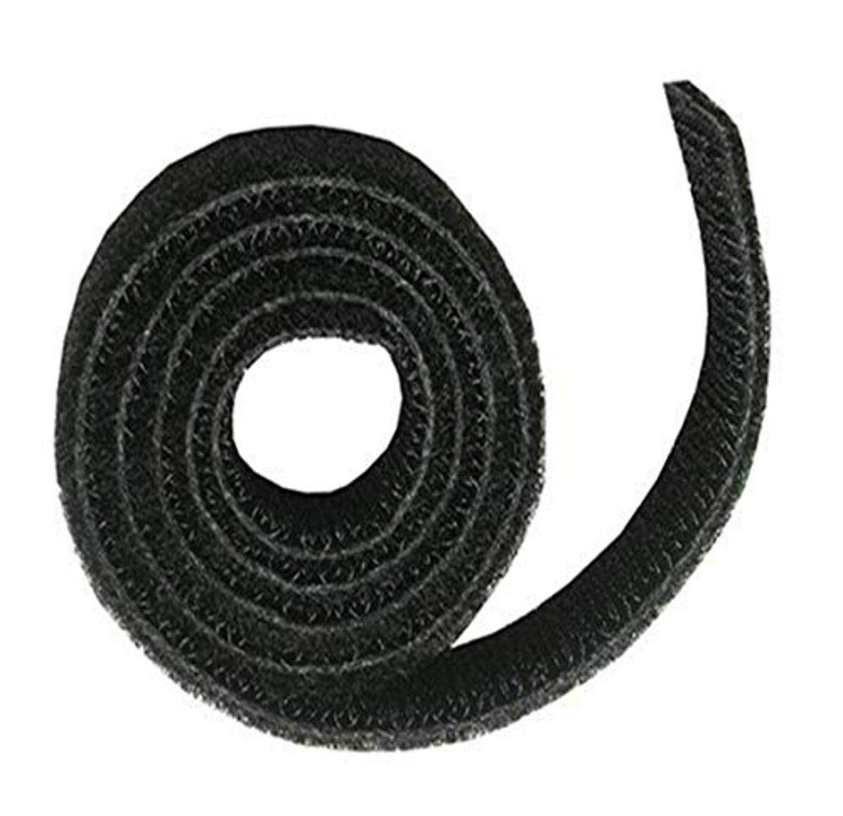 C2G Legrand Cord Management Wrap with Hook-and-Loop Cable Strap, Black Computer Cord Wrap, 25 Foot Hook-and-Loop Cable Wrap