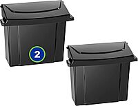Alpine Sanitary Napkin Receptacle 2 Pack - Feminine Hygiene Disposal Container, Wall Mounted Trash Can with Odor Control Seal & Installation Hardware, 4 Litter, ABS Plastic (Black)