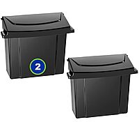 Alpine Sanitary Napkin Receptacle 2 Pack - Feminine Hygiene Disposal Container, Wall Mounted Trash Can with Odor Control Seal & Installation Hardware, 4 Litter, ABS Plastic (Black)