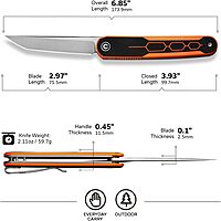 CIVIVI KwaiQ Pocket Knife C23015 3" Folding EDC Knife