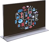 Azar Displays Acrylic T-Strip Horizontal Sign Holders, 11in x 17in, Clear, Pack Of 10 Sign Holders