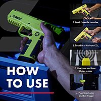 SABRE Pepper Projectile Launcher, Home Defense. Mag holds 7 .68 Caliber projectiles, Adjustable Fiber Optic Sights