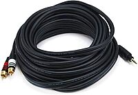 Monoprice Premium 3.5mm Stereo Male to 2 RCA Male Audio Cable, 22AWG Gold Plated