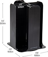 Mind Reader 4-Compartment Coffee Cup and Lid Carousel, Countertop Organizer, 7-3/4in L x 7-3/4in W x 11-1/2in H, Black