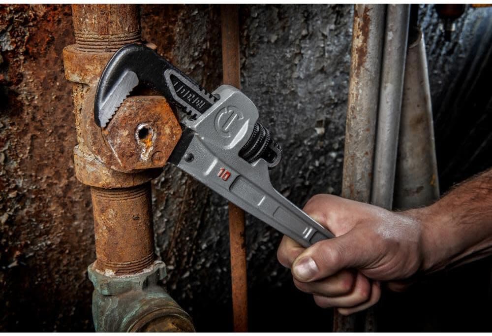 Crescent 10" Aluminum Slim Jaw Pipe Wrench - MRO & Plumbing Wrench with Slim Jaw Design - Premium Hand Tool - 10"- CAPW10S
