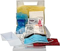 First Aid Only 216-O Blood Pathogen Clean Up Kit with 6-Piece CPR Pack, 29-Piece Body Fluid Clean Up Kit in Plastic Case 1