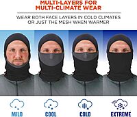 Ergodyne Standard Dual-Layer Balaclava Face Mask, Black, One Size